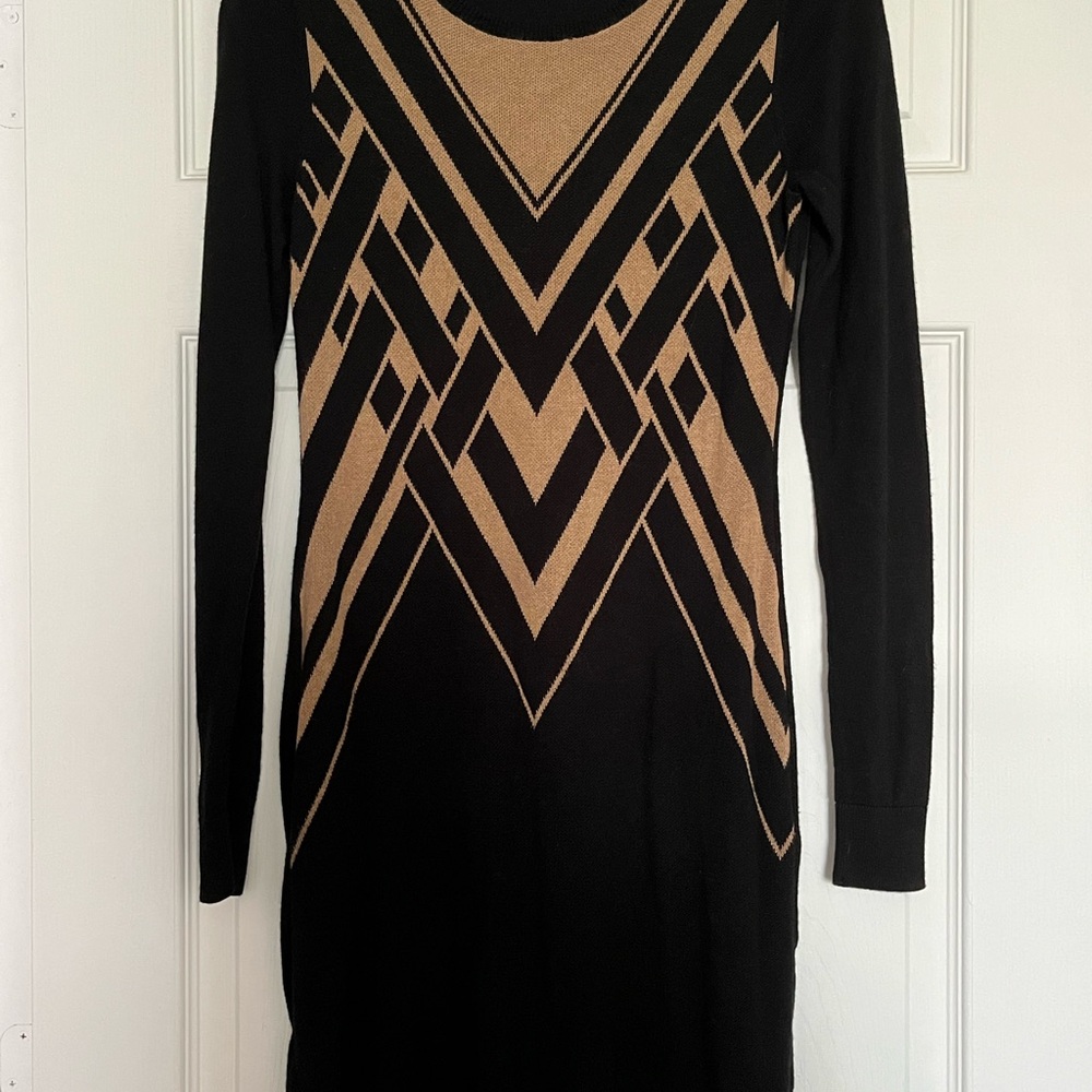 Mossimo Black and Tan Sweater Dress